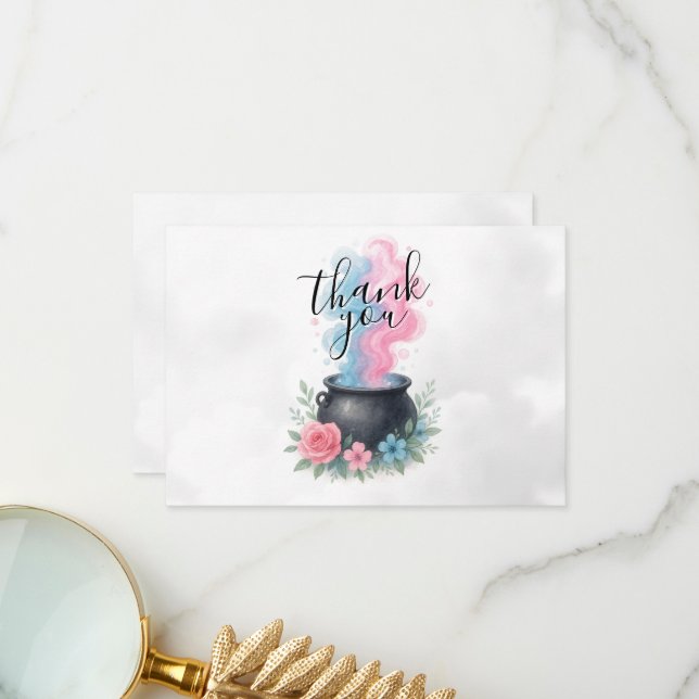 Ein Baby braut rosa und blaue Kessel Dankeskarte (Vorderseite/Rückseite Beispiel)