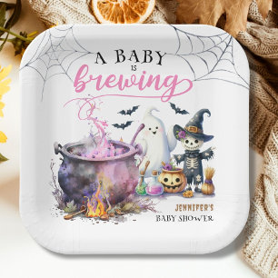Ein Baby braut sich - Mädchen Rosa Halloween-Baby- Pappteller