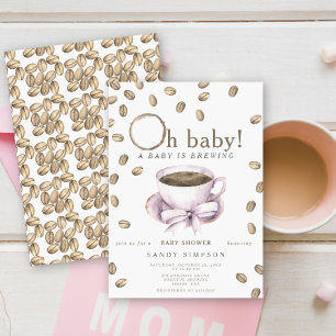 Ein Baby braut sich Oh Baby-Kaffeebohnen Babyparty Einladung