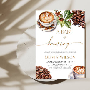 Ein Baby braut sich zusammen Baby Shower - Kaffee Einladung