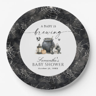 Ein Baby braut sich zusammen Halloween-Baby-Party Pappteller