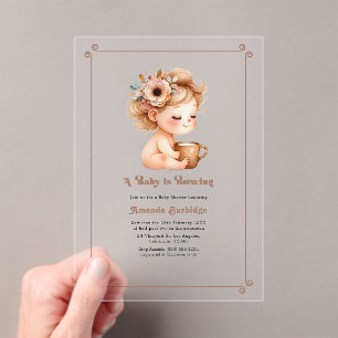 "Ein Baby braut sich zusammen" Mocha-Mousse-Baby-P Acryleinladungen