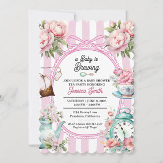 Ein Baby braut Tee Baby Shower Vintage Floral Einladung