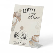 Ein Baby brütet Babydusche Kaffee Bar-Zeichen