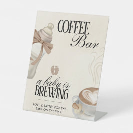 Ein Baby brütet Babydusche Kaffee Bar-Zeichen Sockelschild