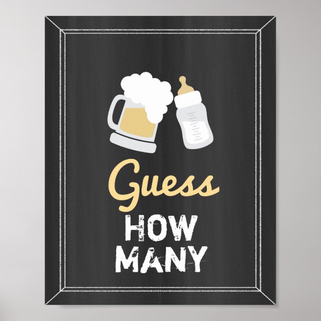 Ein Baby brütet Babydusche schätzt wie viele Spiel Poster (Vorne)