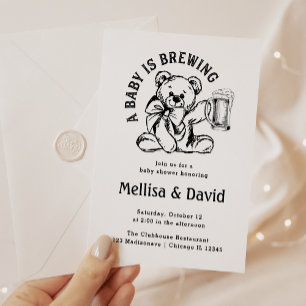 Ein Baby brütet. Babydusche Teddy Bear Rustikal Einladung