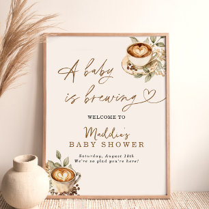 Ein Baby brütet Begrüßungszeichen Kaffee Poster