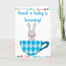 Ein Baby brütet Blue Teacup Baby Boy Dusche Karte