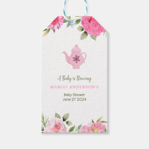 Ein Baby brütet Blume Rose Tea Baby Dusche Geschenkanhänger