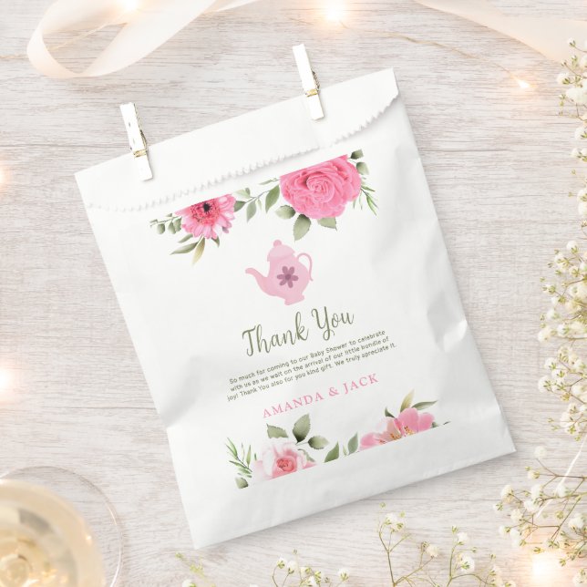 Ein Baby brütet Blume Rose Tea Baby Dusche Geschenktütchen (Ausgeschnitten)