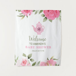 Ein Baby brütet Blume Rose Tea Baby Dusche Wandteppich