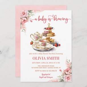 Ein Baby brütet Blumentee Party Babydusche Einladung