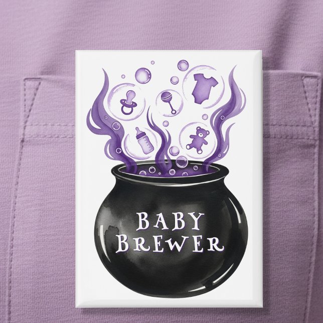Ein Baby brütet Cauldron Halloween Baby Dusche Button (A Baby is Brewing Cauldron Halloween Baby Shower Button
)
