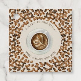 Ein Baby brütet Coffee Baby Shower Fevor Tags Geschenkanhänger