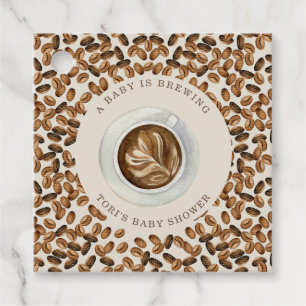 Ein Baby brütet Coffee Baby Shower Fevor Tags Geschenkanhänger