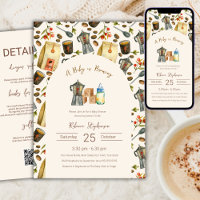 Ein Baby brütet Coffee Baby Shower QR Code