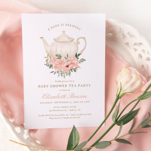 Ein Baby brütet die Blumentee Party Babydusche Einladung