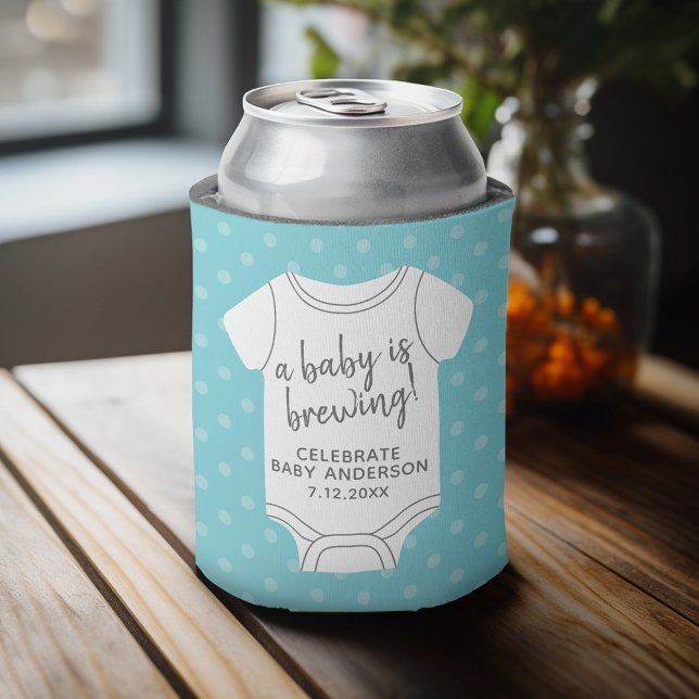 Ein Baby brütet — Dusche für Paare kann Farbe ände Dosenkühler (Baby Shower Favor - Personalized Can Cooler for a Couple's Shower - A Baby is Brewing)