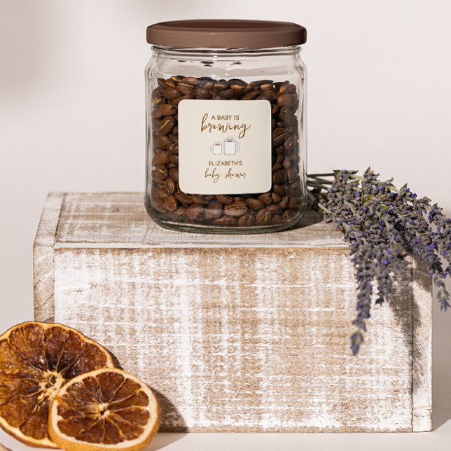 Ein Baby brütet eine Babydusche Quadratischer Aufkleber (Von Creator hochgeladen)