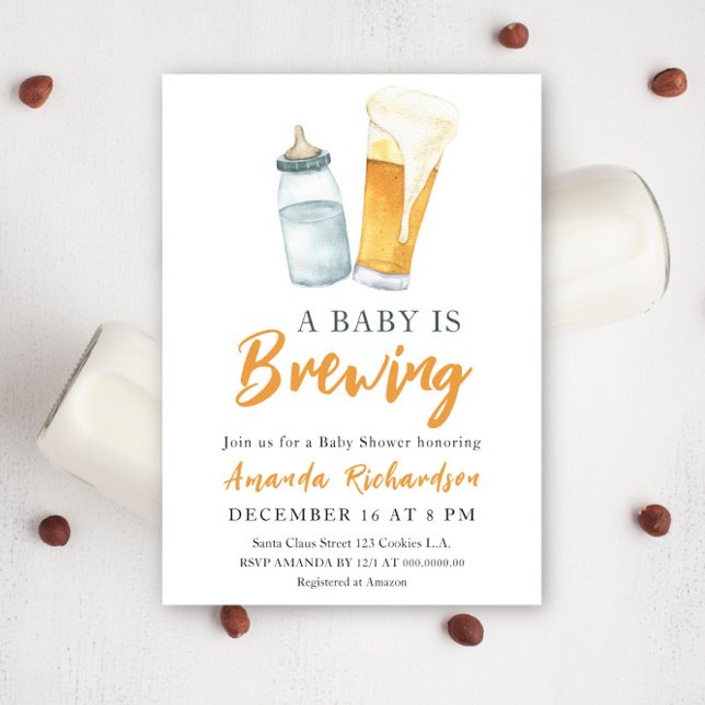 Ein Baby brütet eine Bierbrauendusche Einladung (Von Creator hochgeladen)