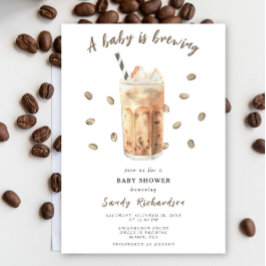 Ein Baby brütet eine eiskalte Kaffee-Babydusche Einladung