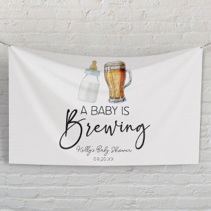 Ein Baby brütet eine Flaschengrübe-Glass-Babydusch Banner
