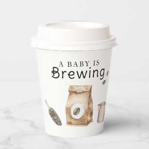 Ein Baby brütet eine Kaffee-Cup-Babydusche Pappbecher
