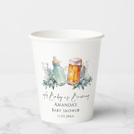 Ein Baby brütet eine Minimalistische Babydusche Pappbecher