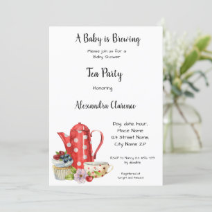 Ein Baby brütet Einladung Tee Party Babydusche