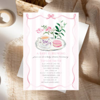Ein Baby brütet Extravagantes Macaron Pink Bow Tea