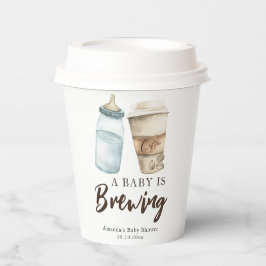 Ein Baby brütet Flasche Kaffee Babydusche Pappbecher