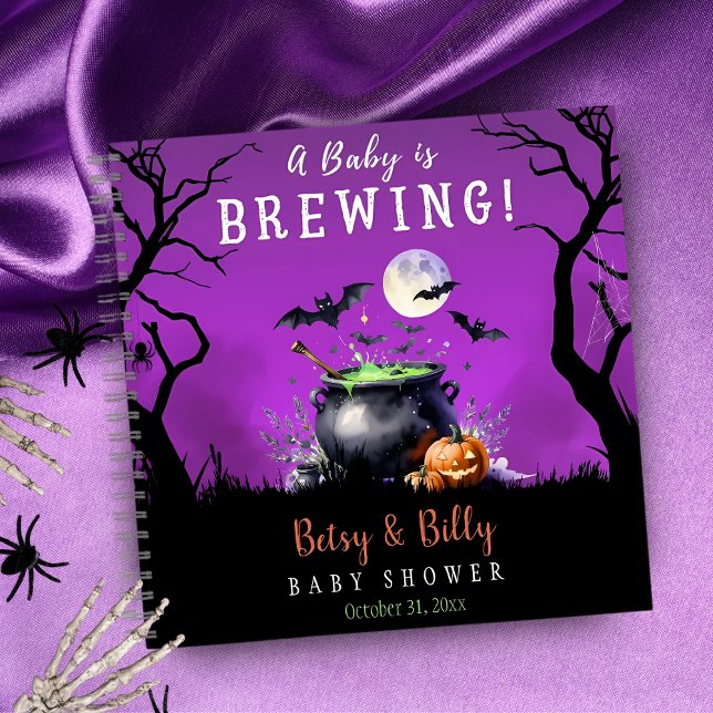 Ein Baby brütet Halloween Baby Shower Guess Book Notizbuch (Von Creator hochgeladen)