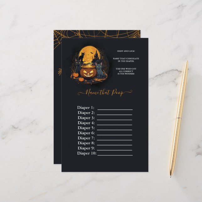 Ein Baby brütet Halloween Baby Shower Poo Game (Vorderseite/Rückseite Beispiel)