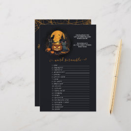 Ein Baby brütet Halloween Baby Shower Word Game