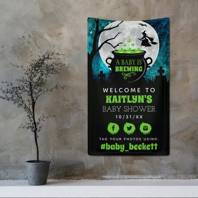 Ein Baby brütet Halloween-Babydusche. Empfang Banner (Von Creator hochgeladen)