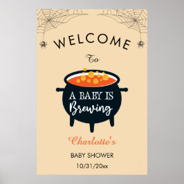 Ein Baby brütet Halloween-Babydusche. Empfang Poster