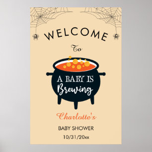 Ein Baby brütet Halloween-Babydusche. Empfang Poster