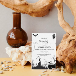 Ein Baby brütet Halloween Black Baby Dusche Einladung