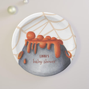 Ein Baby brütet Halloween-Kinderdusche Pappteller