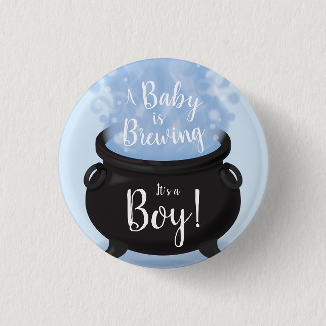 Ein Baby brütet Hexendusche Gothic Blue Button (Vorderseite)