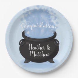 Ein Baby brütet Hexendusche Gothic Blue Pappteller