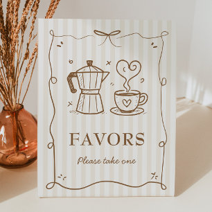 Ein Baby brütet Kaffee Baby Dusche bevorzugt Schil Sockelschild