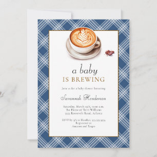 Ein Baby brütet Kaffee Cup Blue Baby Dusche Einladung