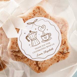 Ein Baby brütet Kaffee, danke Runder Aufkleber