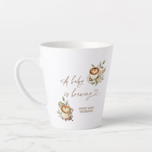 Ein Baby brütet Kaffee-Tasse | Personalisierter Ka Milchtasse (Links)