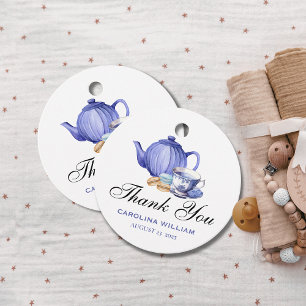 Ein Baby brütet lila Tea Party Baby Dusche Geschenkanhänger