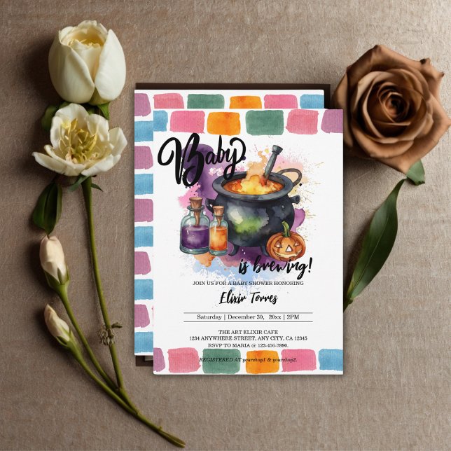 Ein Baby brütet. | Niedliche Halloween-Kinderdusch Einladung (Von Creator hochgeladen)