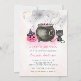 Ein Baby brütet. |Niedliche Halloween-Kinderdusche Einladung