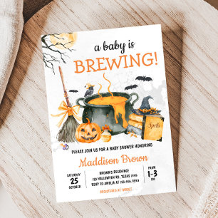 Ein Baby brütet Pumpkin Halloween Baby Dusche Einladung